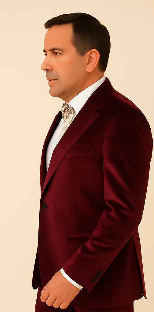 Rossi Man LEO RM1608 â€“ Dark Red 3-Piece Slim Fit Suit for Men | Perfect for Formal & Wedding Events