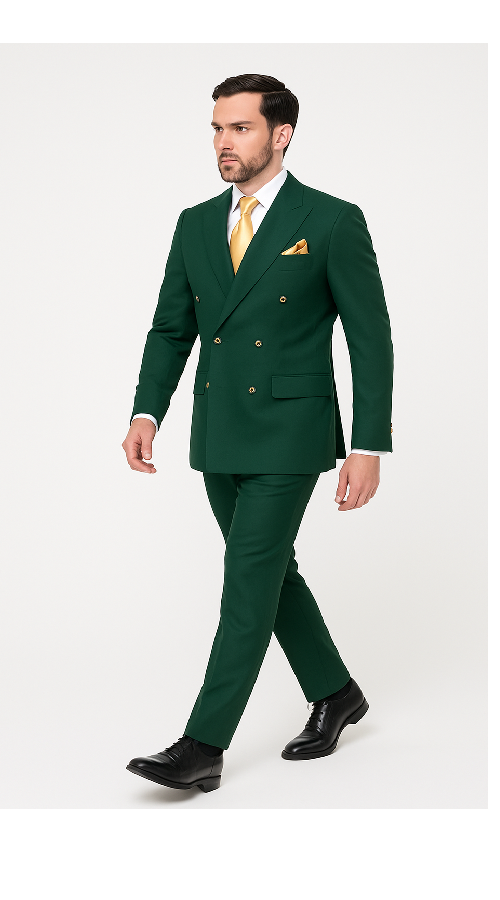 Rossi Man RM1190 – Milano Collection Slim Fit Men’s Suit in Bold Green - 34R