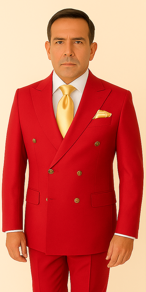Rossi Man MILANO RM1191 â€“ Slim Fit Red 3-Piece Suit for Men | Stylish Modern Formalwear