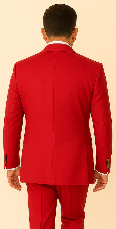 Rossi Man MILANO RM1191 â€“ Slim Fit Red 3-Piece Suit for Men | Stylish Modern Formalwear