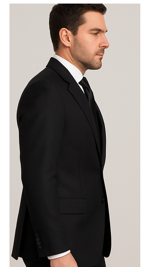 Rossi Man RM2301 Sam Collection Mens Slim Fit Formal Suit in Black
