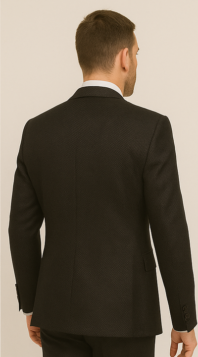 Mens Formal 3-Piece Suit Rossi Man Bond Slim Fit in Black | RM1751