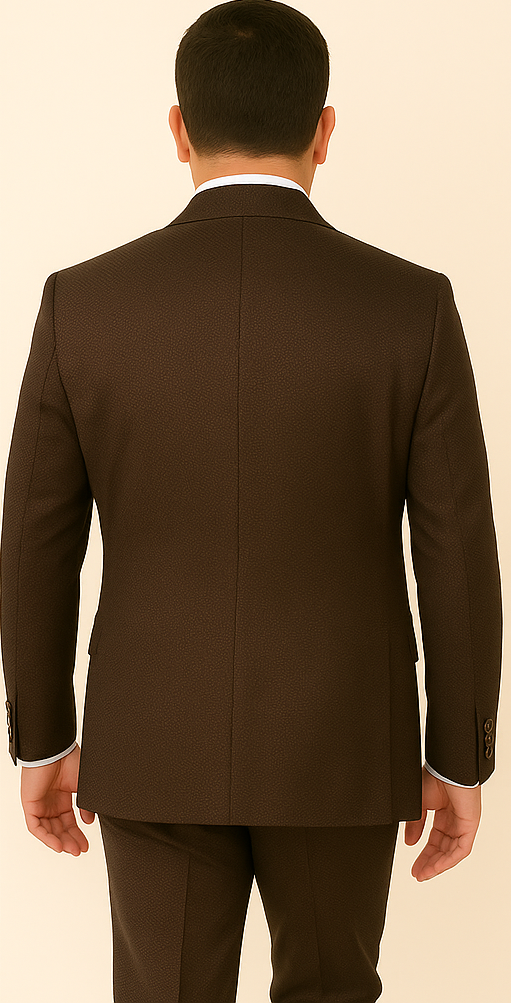 Rossi Man BOND RM1753 Slim Fit 3-Piece Suit – 1-Button Peak Lapel, Modern Formalwear for Men - 34R
