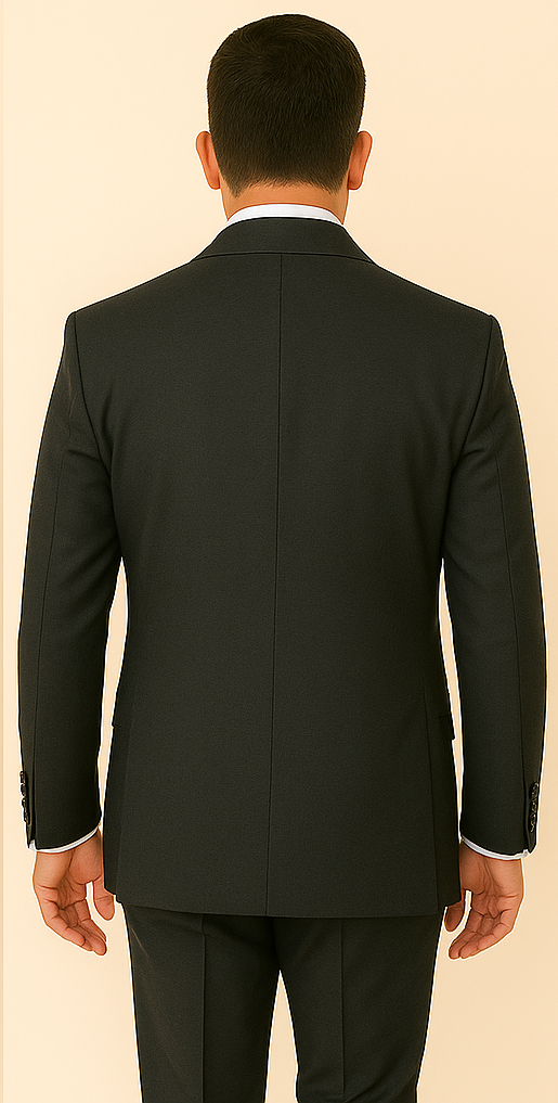 Rossi Man BOND RM1779 Slim Fit 3-Piece Black Suit – Tailored Formalwear for Men - 34R