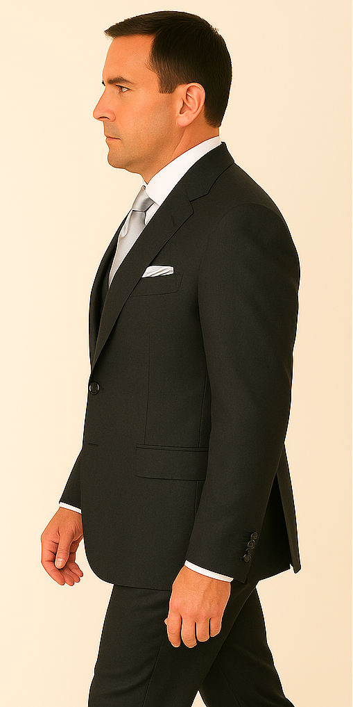 Rossi Man BOND RM1779 Slim Fit 3-Piece Black Suit – Tailored Formalwear for Men - 34R