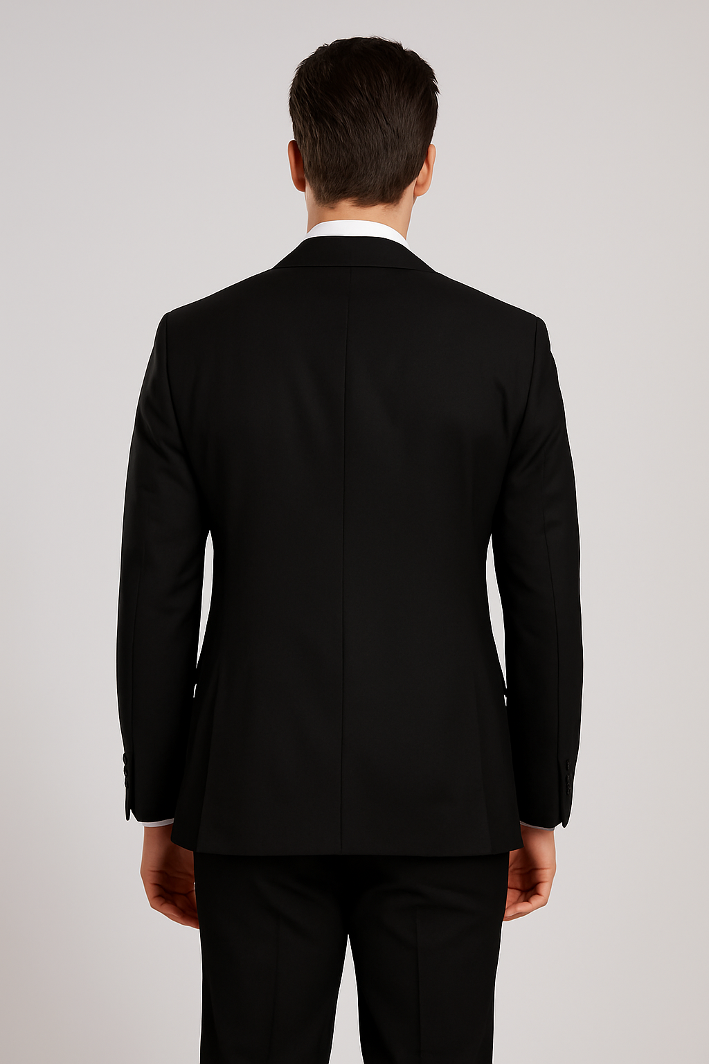 Mens Modern Formal Suit Rossi Man Max 3-Piece Slim Fit in Solid Black | RM1101 - 34R