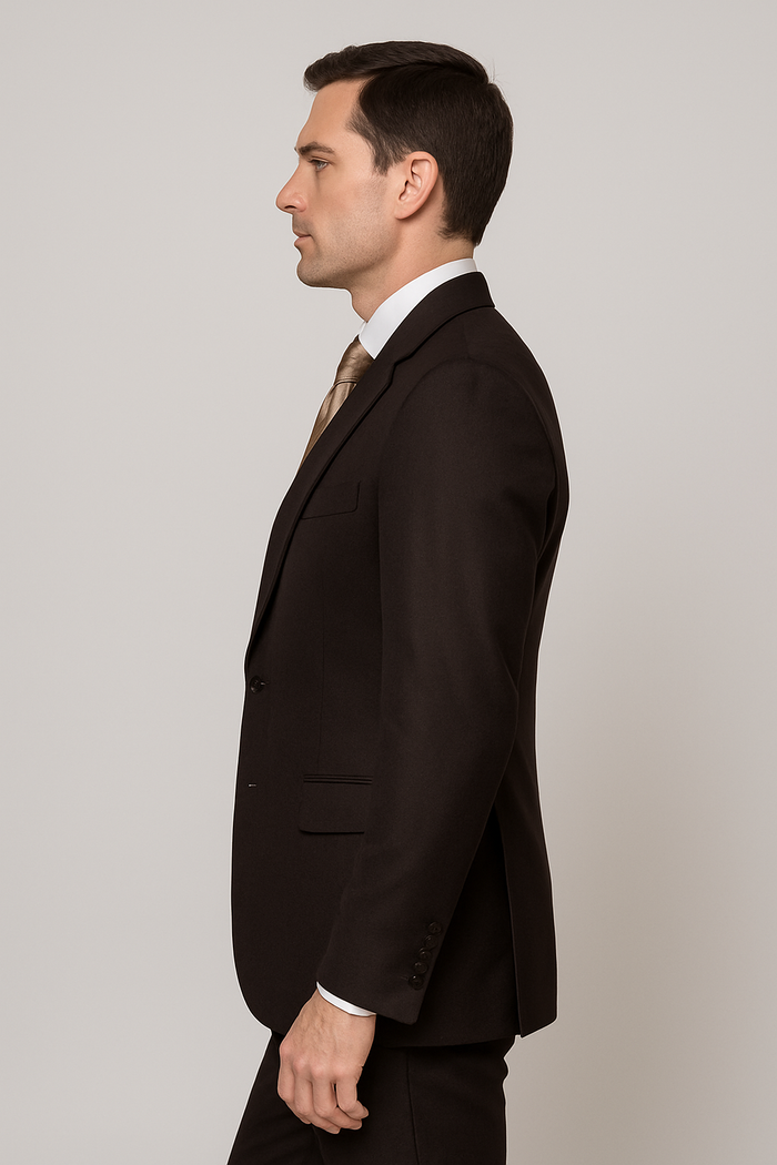 Chocolate Brown Slim Fit Suit â€“ Rossi Man Max 3-Piece Formal Set