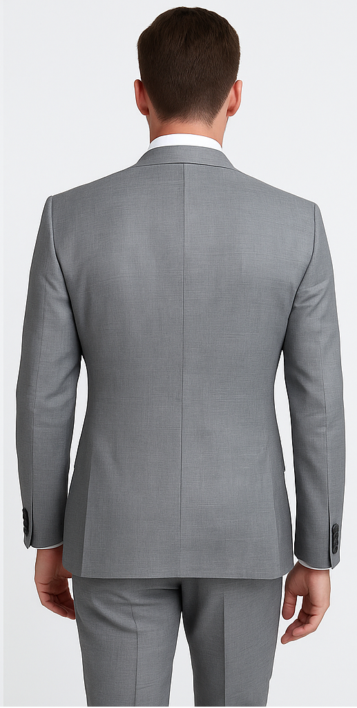 Rossi Man MAX RM1389 Slim Fit 3-Piece Suit – Elegant Solid Grey Formalwear for Men - 34R