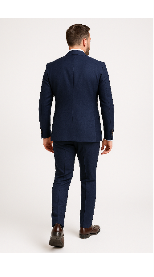 Modern 3-Piece Suit for Men â€“ Rossi Man Max Tailored Slim Fit in Solid Navy | RM1393