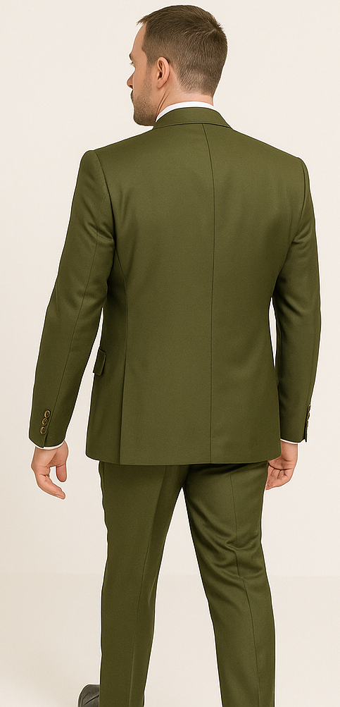 Rossi Man MAX RM1775 Slim Fit 3-Piece Suit â€“ Sophisticated Tailored Olive Green Suit for Men