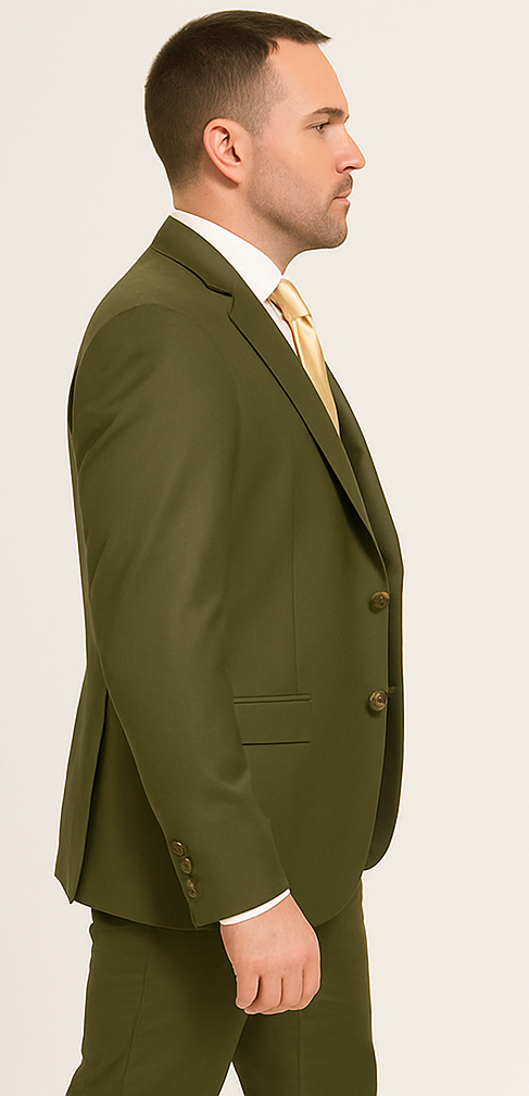 Rossi Man MAX RM1775 Slim Fit 3-Piece Suit â€“ Sophisticated Tailored Olive Green Suit for Men