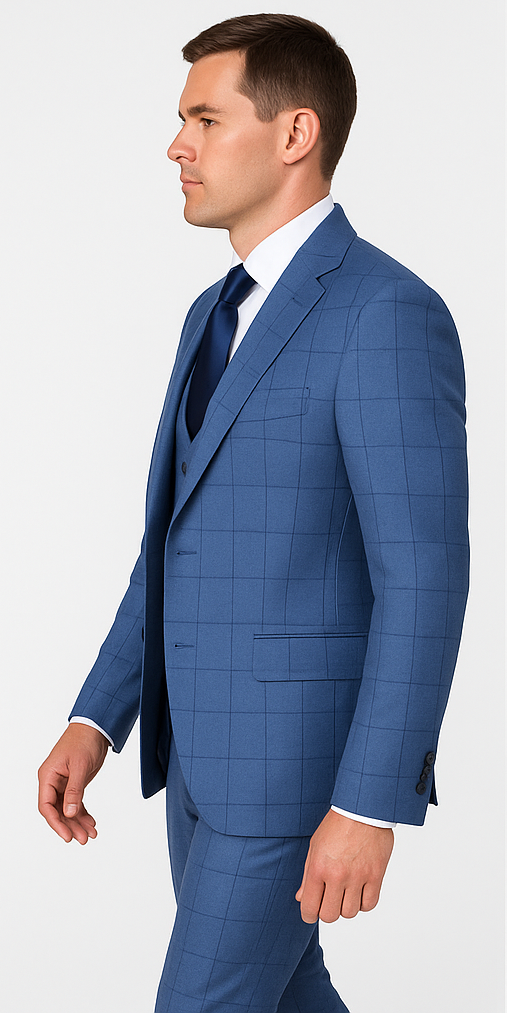 Rossi Man MAX RM1785 Slim Fit 3-Piece Suit – Stylish Formalwear for Men - 34R
