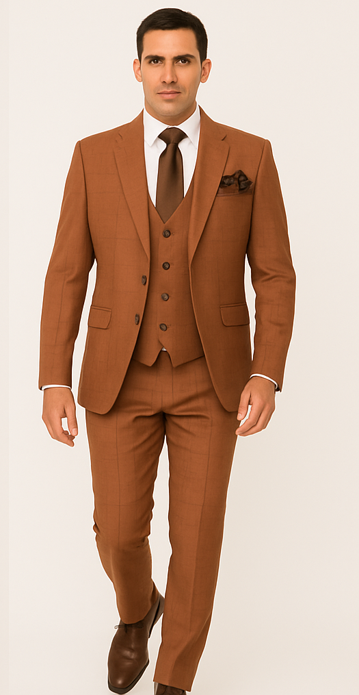 Rossi Man MAX RM1786 Slim Fit 3-Piece Suit – A Modern and Elegant Suit for Men - 34R