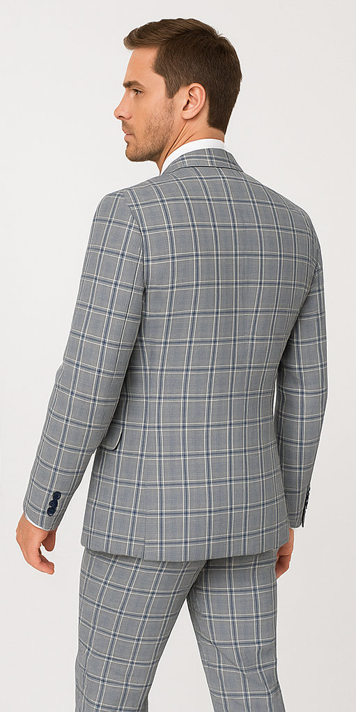 Rossi Man MAX RM1820 Slim Fit 3-Piece Suit – Modern Formal Suit for Men - 34R