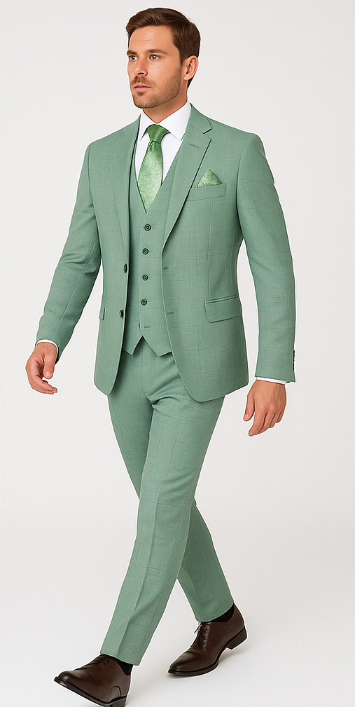 Rossi Man MAX RM1821 Slim Fit 3-Piece Suit – Contemporary Men’s Formalwear - 34R