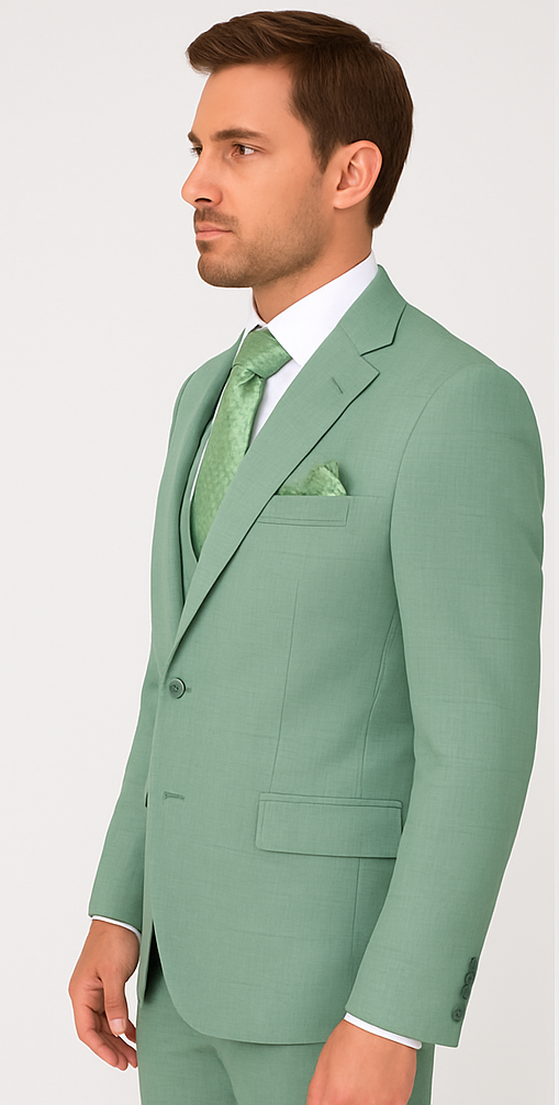 Rossi Man MAX RM1821 Slim Fit 3-Piece Suit – Contemporary Men’s Formalwear - 34R