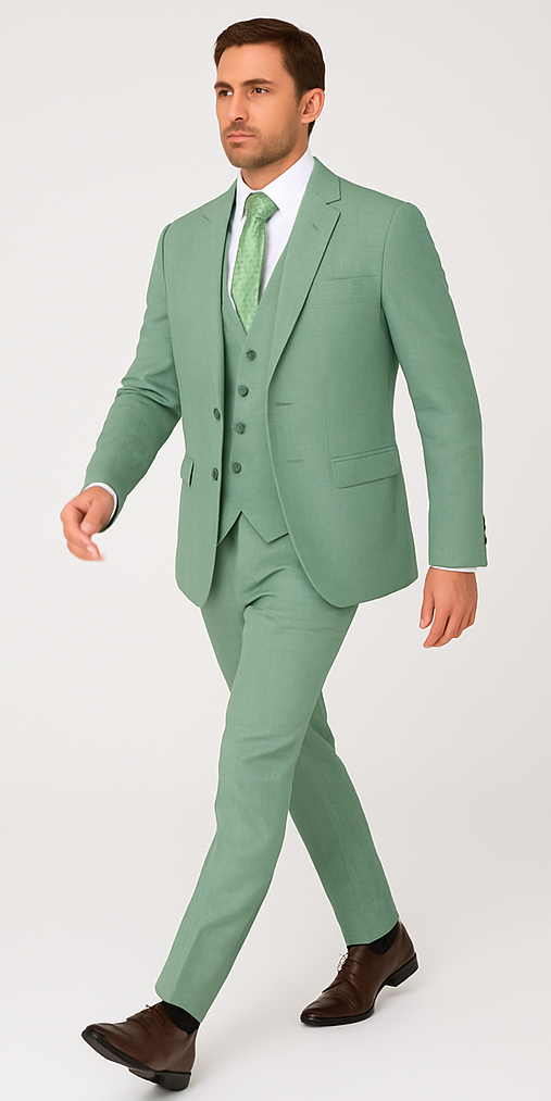 Rossi Man MAX RM1821 Slim Fit 3-Piece Suit – Contemporary Men’s Formalwear - 34R