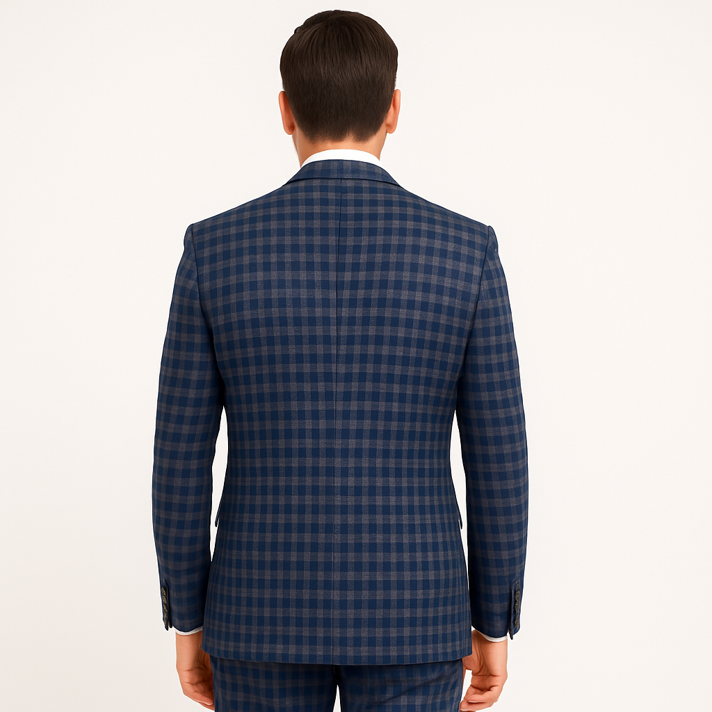 Rossi Man MAX RM1835 Slim Fit 3-Piece Suit – Modern Tailored Blue Suit for Men - 34R