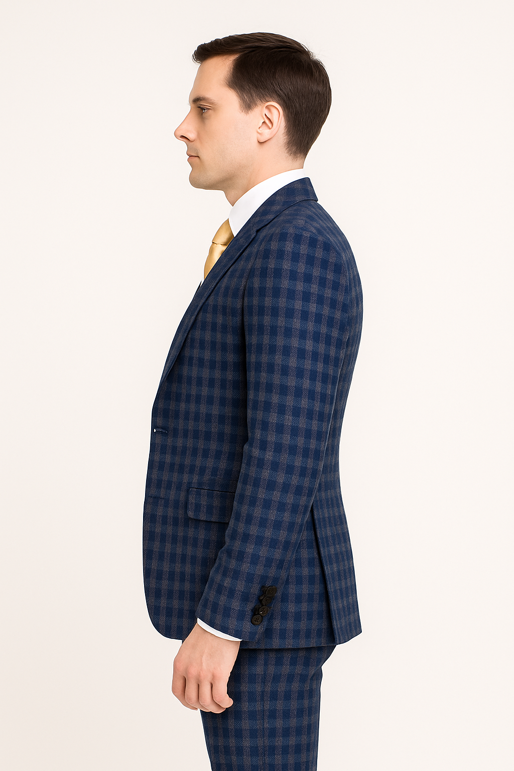 Rossi Man MAX RM1835 Slim Fit 3-Piece Suit – Modern Tailored Blue Suit for Men - 34R
