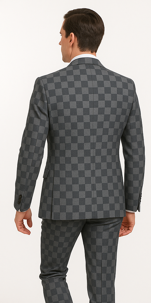 Rossi Man MAX RM1836 Slim Fit 3-Piece Grey Suit â€“ Tailored Formal Suit for Men - 34R