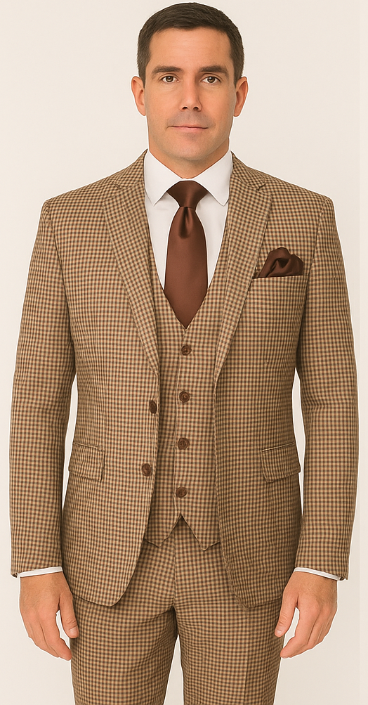 Rossi Man MAX RM1839 Slim Fit 3-Piece Suit – Stylish Formalwear for Men - 34R