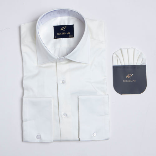 Rossi Man RS1 Ivory Shirt for Men Classic Style
