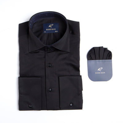 Rossi Man RS1 Black Dress Shirt for Men
