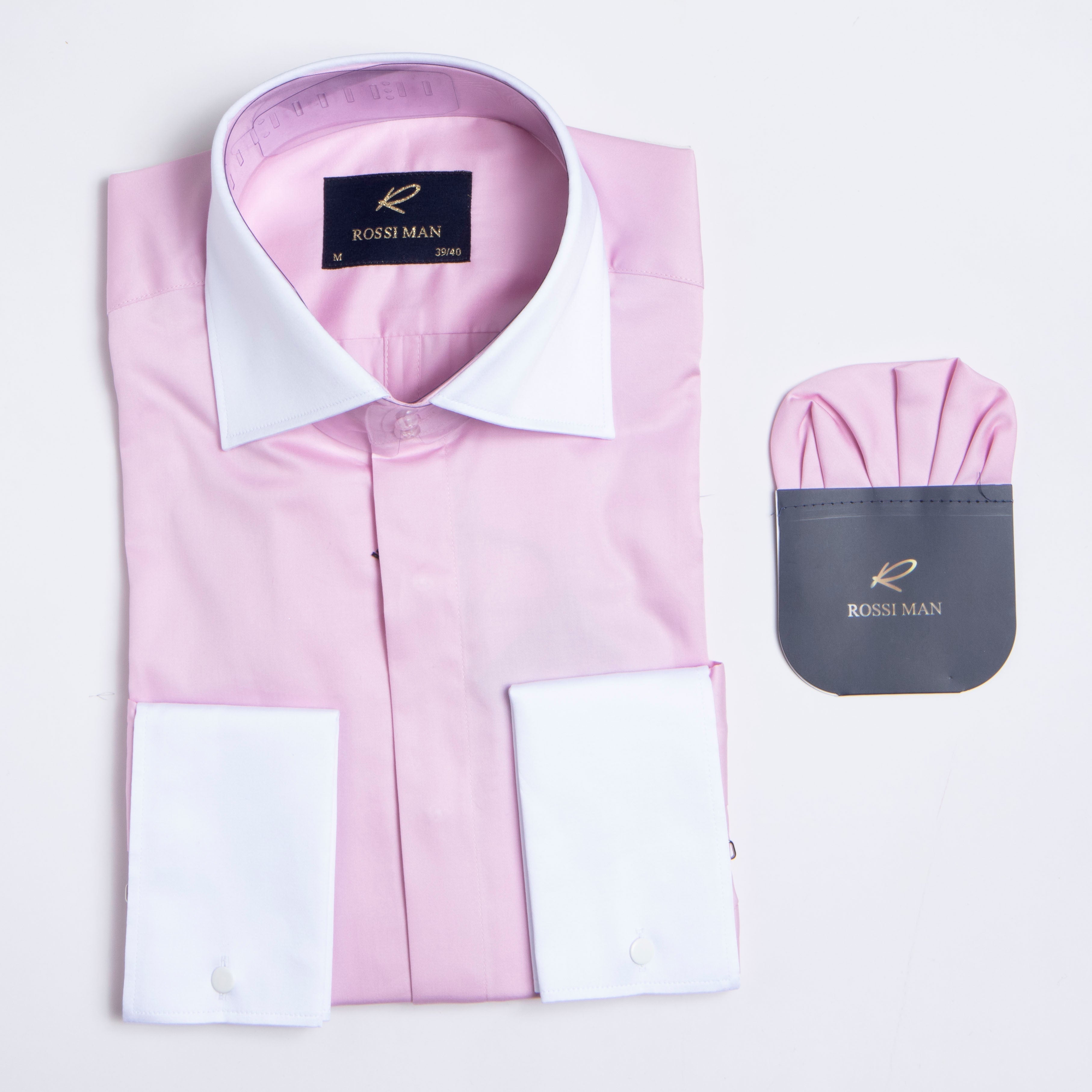 Men’s Pink Shirt by Rossi Man – RS2 Model - S (14/14.5)