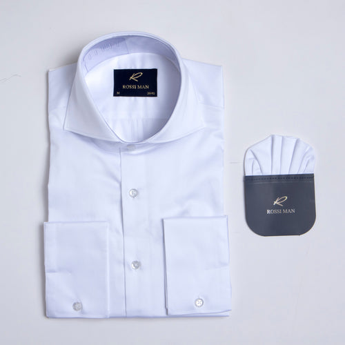 Mens White Shirt by Rossi Man RS4 Style
