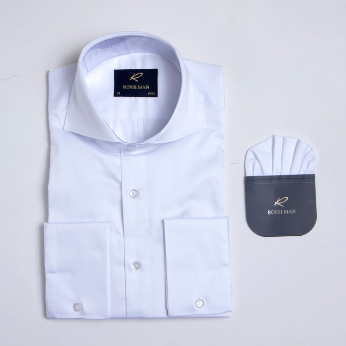 Mens White Shirt by Rossi Man RS4 Style