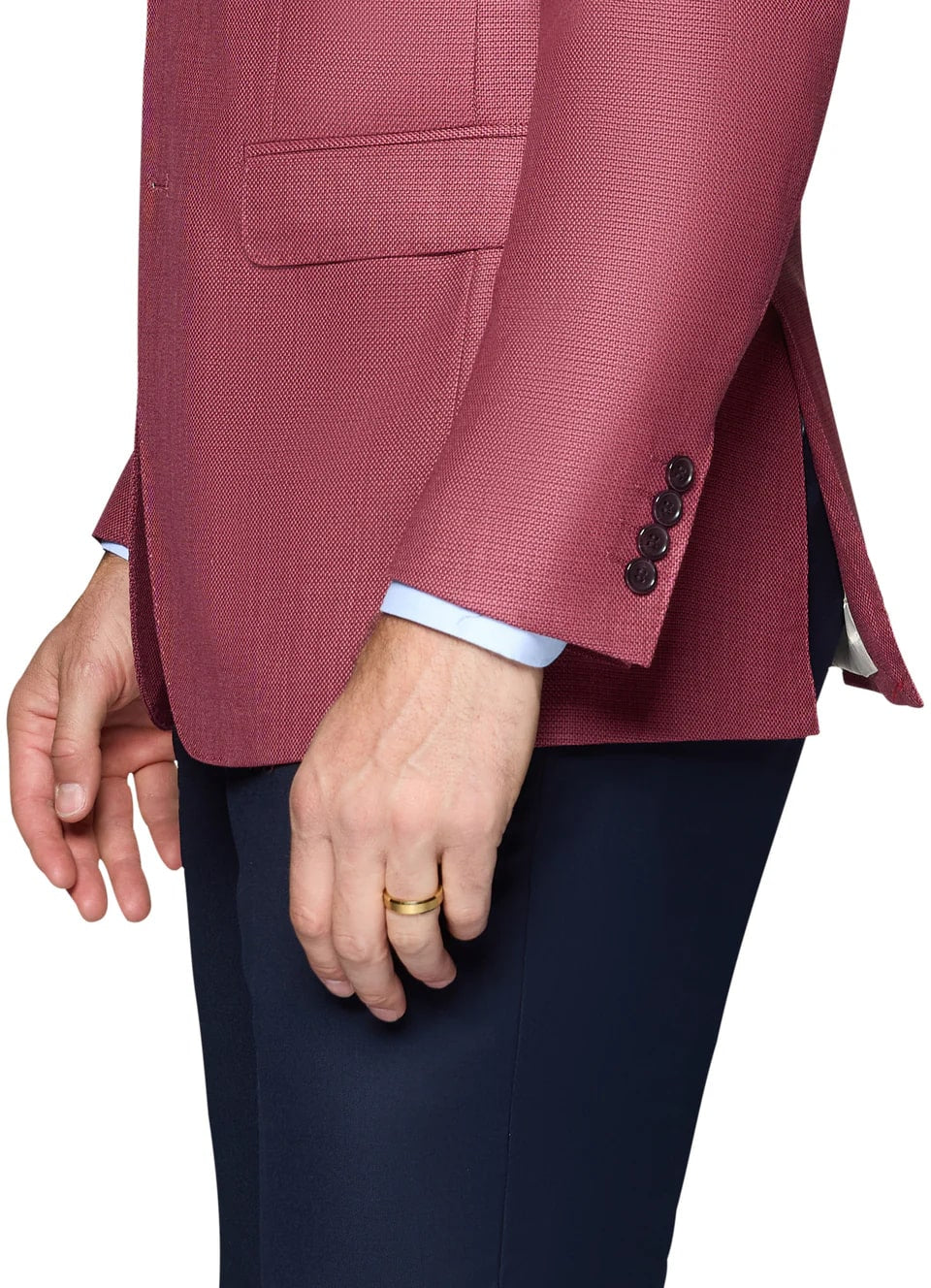 Mens Blazer - Raspberry Color Modern Fit Sport Coat 2 Buttons Notch lapel Side Vented