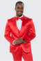 Red Satin Tuxedo Four Piece Set - Wedding - Prom