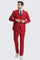 Men's Red Suit Three Piece Set by Stacy Adams - Red Prom 2025 Suits