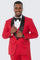 Red Tuxedo Slim Fit with Large Shawl Lapel by Stacy Adams - Wedding - Prom 2025