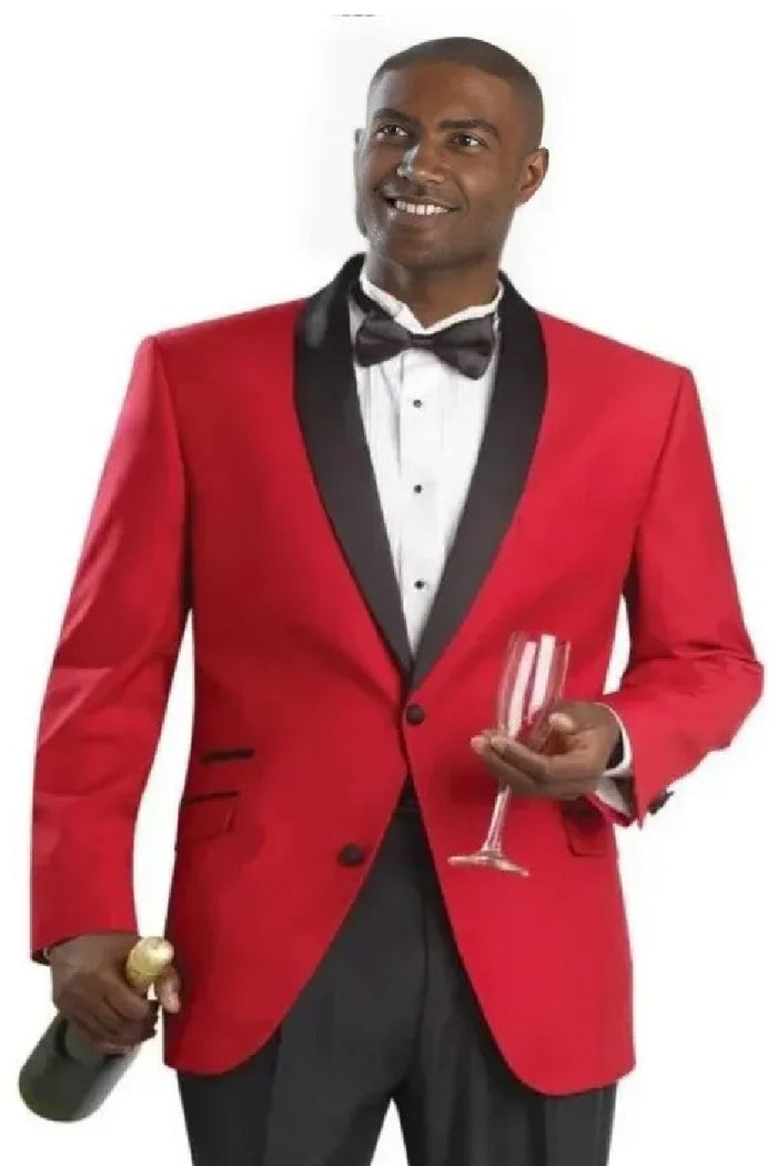 Desire Red Two Button Shawl Two Piece Set Tuxedo