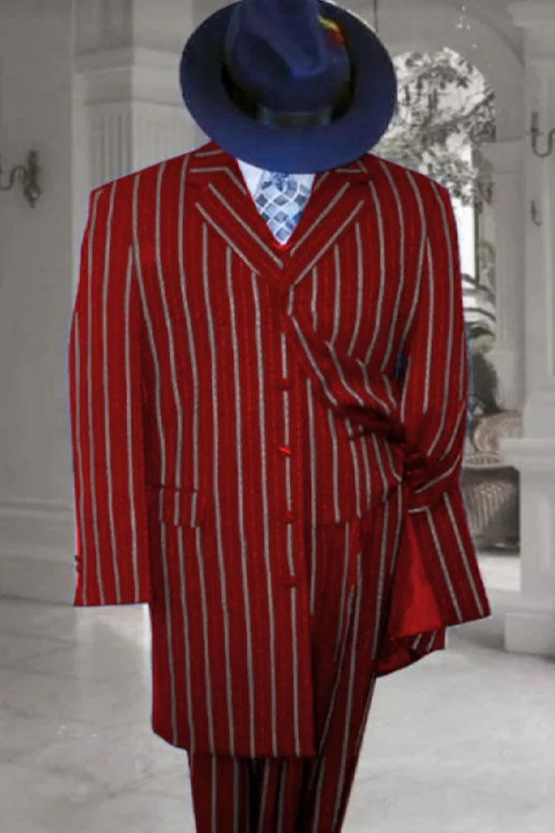 Red Zoot Suit - 1920s Suit - Gangster Long Suit - 34 Short or Extra Small