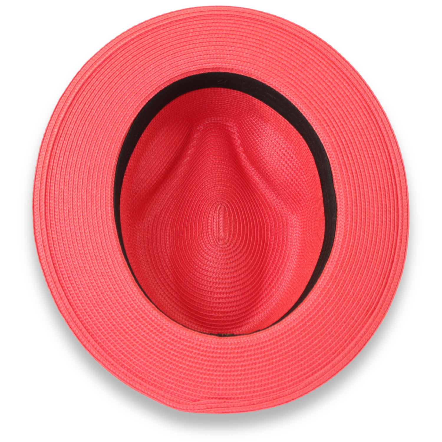 Tapa Crushable Straw Hat Fedora in Red - Small