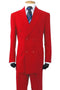 Cheap Priced Suit - Mens Classic Fit Double Breasted Poplin Red Suit