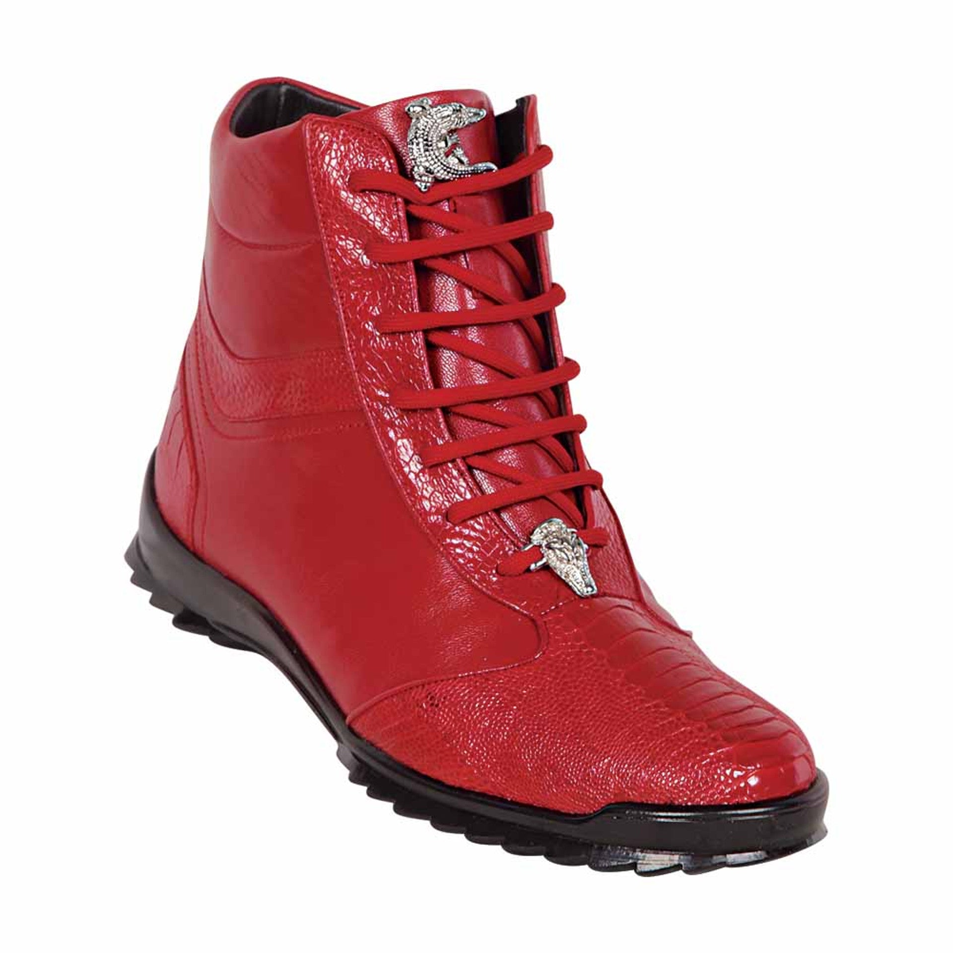 Los Altos Genuine Ostrich Leg Red Casual Ankle Boot - 8
