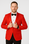 Red Paisley Tuxedo Jacket Slim Fit - Wedding - Prom 2025