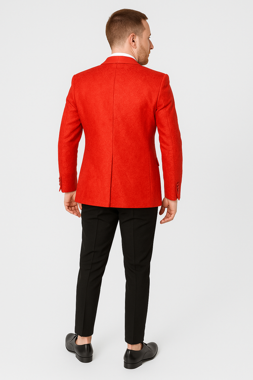 Red Paisley Tuxedo Jacket Slim Fit - Wedding - Prom 2026
