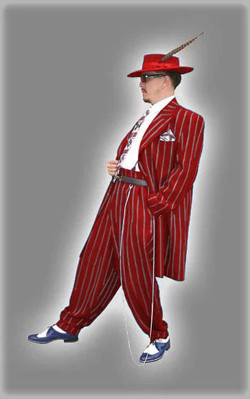 Dark Navy Blue Pinstripe Zoot Suit - Gangster Suit - 1920 Suit-New Designer Collection - 34 Short or Extra Small
