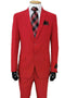 Cheap Priced Suit - Mens 2 Button Slim Fit Poplin Red Basic Suit