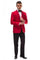 Men's Red and Black Trimmed Shawl Lapel Suit