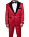 Exclusive Stacy Adams Velvet Paisley 2-PC Tuxedo Suit, Red and Black