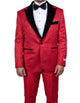 Exclusive Stacy Adams Velvet Paisley 2-PC Tuxedo Suit, Red and Black