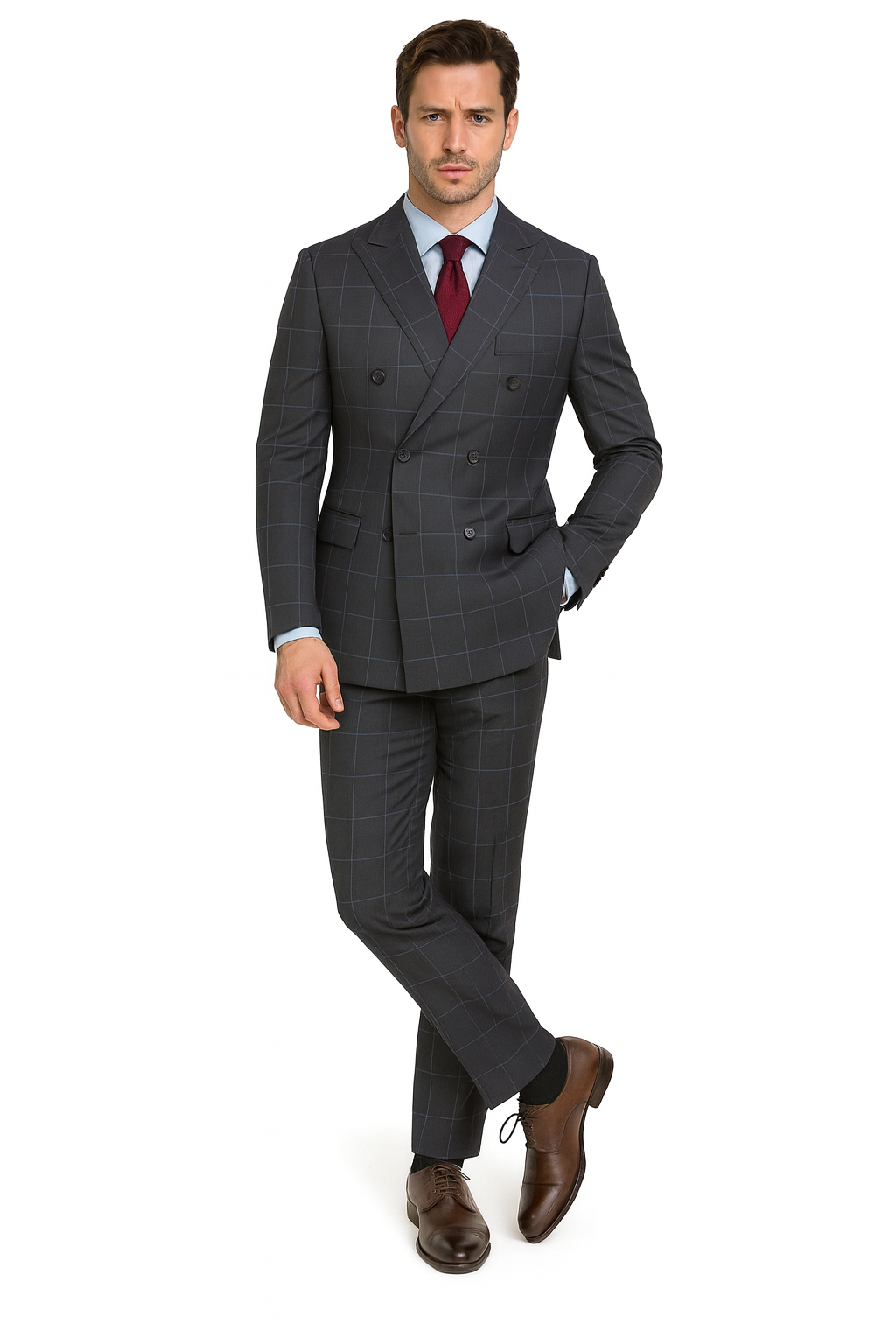 1920's Mens Vested Bold Gangster Vintage Plaid Suit With White Vest in Grey - Coat Size 38