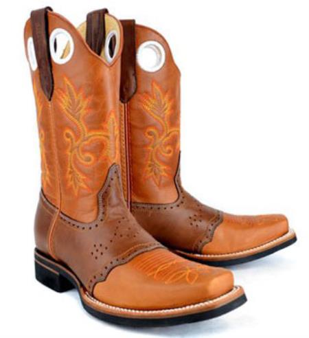 Mens King Exotic Boots Cowboy Style By Los Altos Botas For Sale Rodeo Style Leather Dress Cowboy Boot Cheap Priced For Sale Online Leather Saddle Cognac Boot - 6.0 Standard / D / Medium