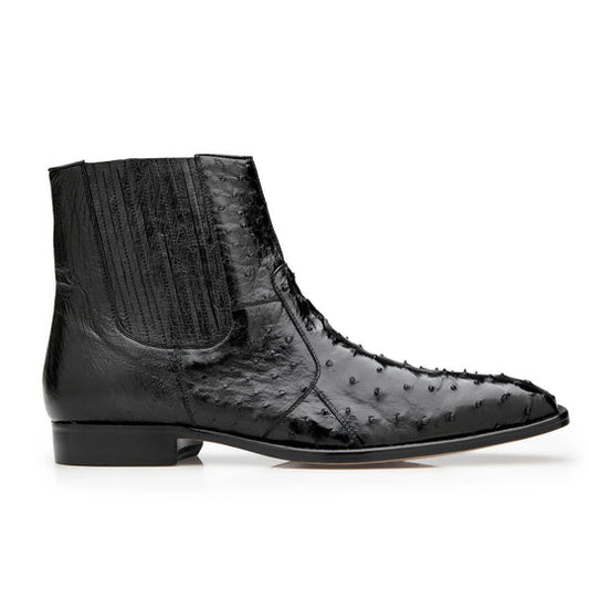 Belvedere Roger Black Ostrich Quill Chelsea Boots (R55)