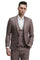 Cheap priced Suit - Men's One Button Slim Fit Double Breasted Vest Rose Plaid Suit